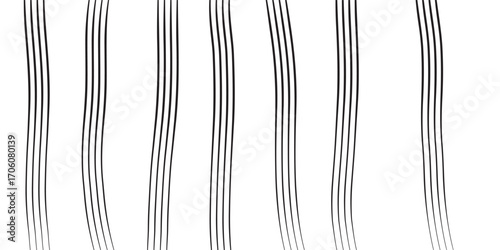 Minimalist abstract pattern of grouped wavy black vertical lines creating a rhythmic flowing design.