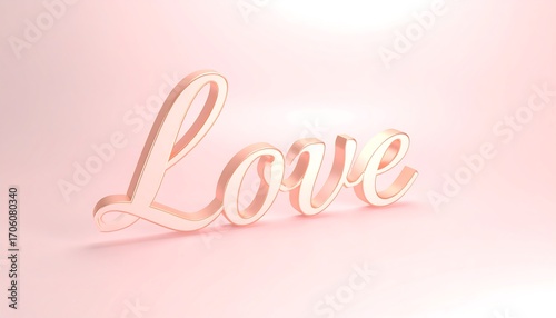 Romantic, golden-rose word art