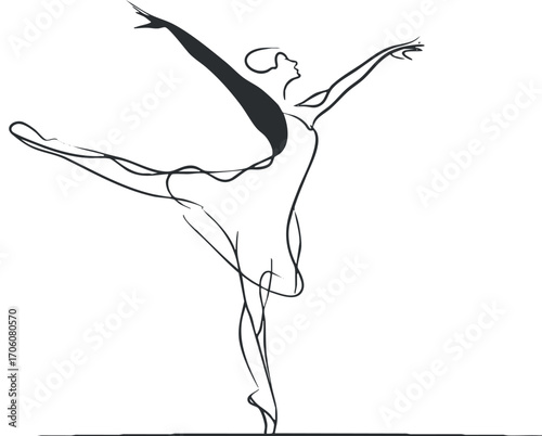 An elegant silhouette of a dancer in a graceful pose capturing the essence of movement.