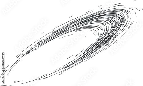 A detailed illustration of a spiral galaxy showcasing its curved lines and cosmic design.
