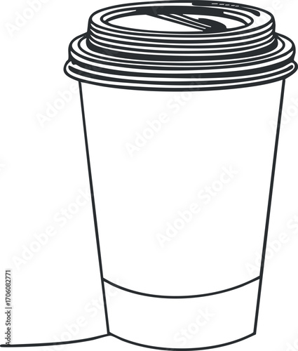 A simple line art illustration of a disposable coffee cup for hot beverages.