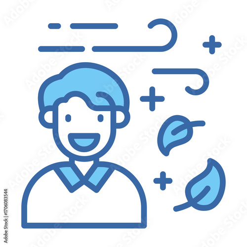 Fresh Air Blue Vector Icon