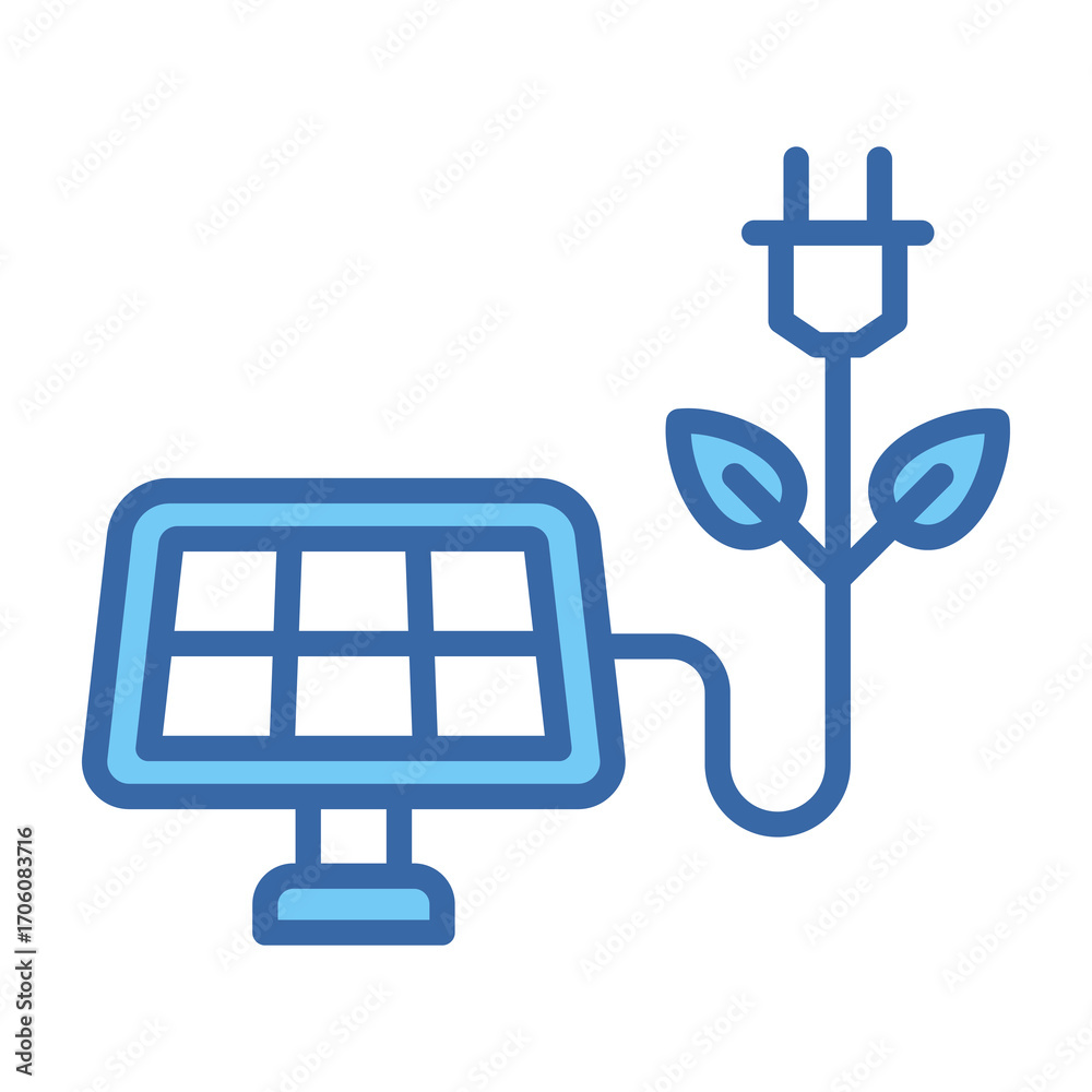 Obraz premium Renewable Energy Blue Vector Icon