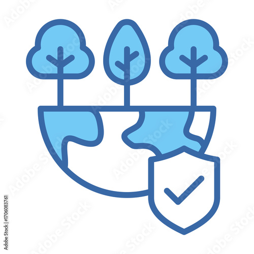 Environmental Protection Blue Vector Icon