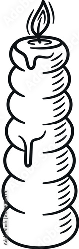 Doodle burning figured candle vector illustration