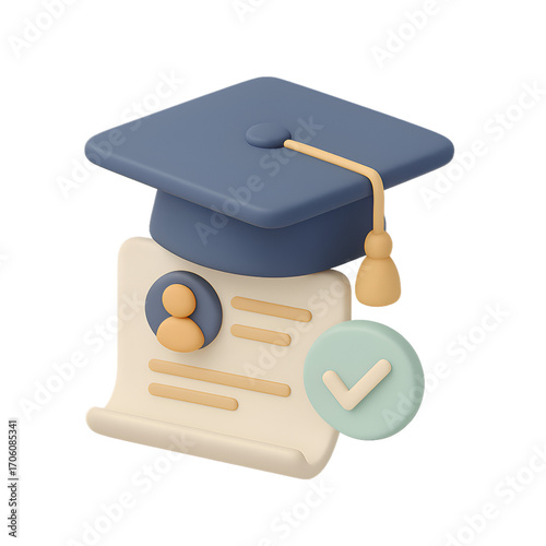 Wallpaper Mural Graduation concept with diploma and mortarboard representing academic achievement. Torontodigital.ca