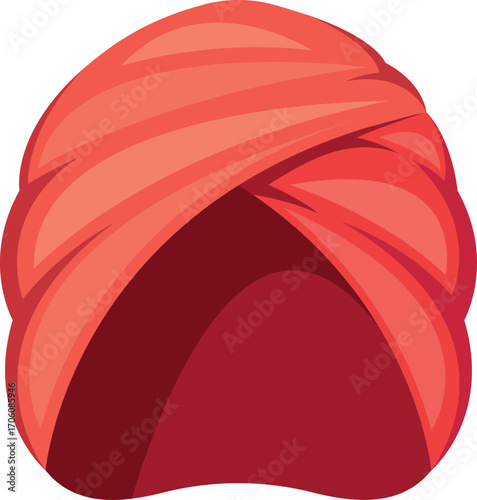 Red turban headwear vector illustration
