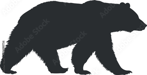 Silhouette of a walking bear representing wildlife and nature in a minimalist design