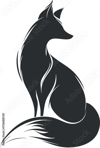 Stylized silhouette of a fox showcasing its elegant form and distinctive features.