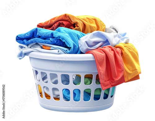 Dirty laundry basket clothes pile
