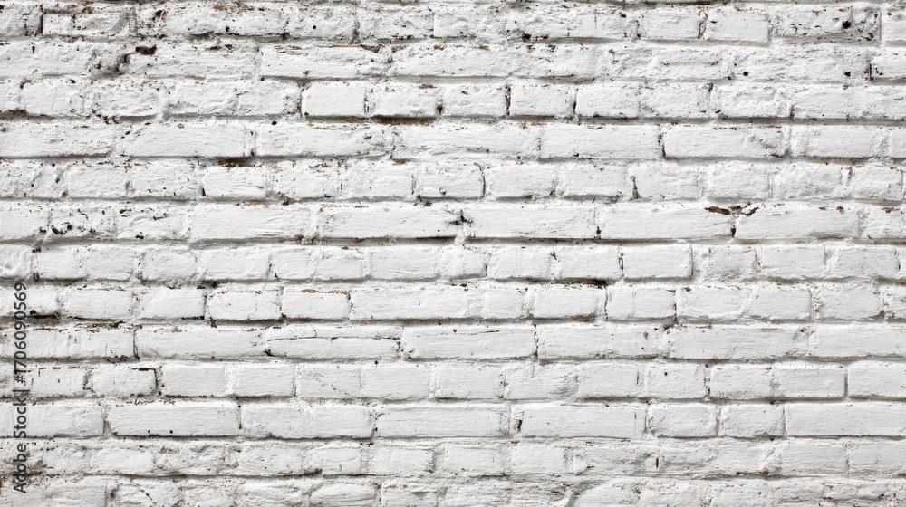 Obraz premium A close-up view of a white brick wall showcases a textured surface with various shades and slight imperfections, illustrating the character and charm of the material.