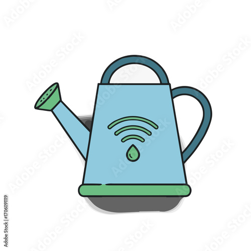 Creative icon for unique IoT gardening concept, colorful style, modern design, copy space