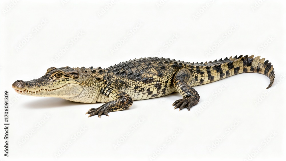 Naklejka premium High Resolution Full Body Crocodile With Shadow Isolated on white Background