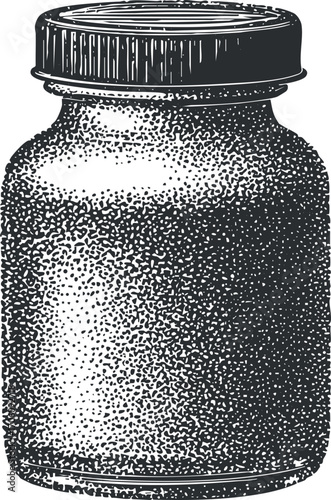 Vintage glass jar illustration perfect for kitchen storage or home decor designs.