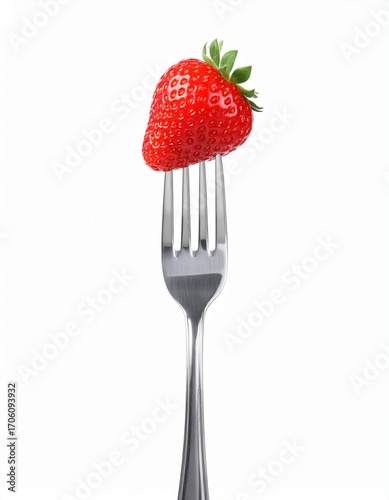 Plakat A fork with a strawberry 