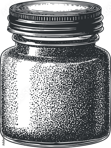 Vintage glass jar with a lid perfect for storage and preserving food or crafts.