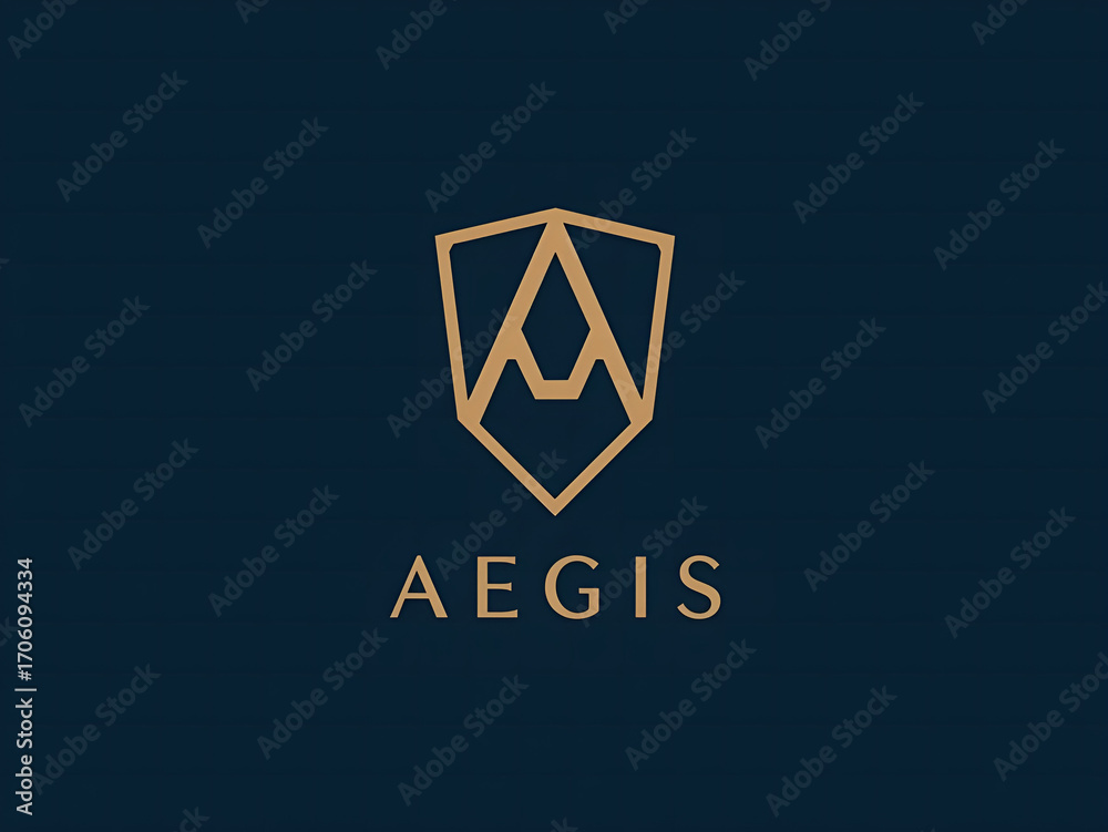 Fototapeta premium Aegis Logo with Shield and 