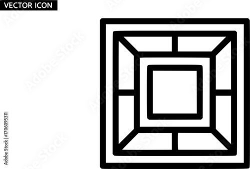 Nine men's morris board outline icon vector
