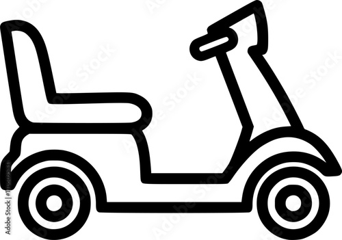 Mobility scooter outline icon vector
