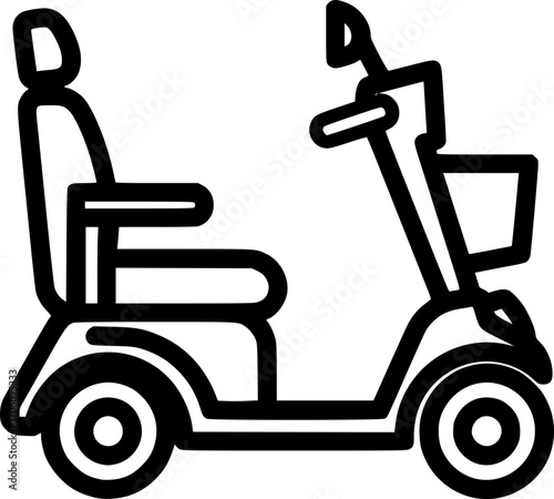 Mobility scooter outline icon vector
