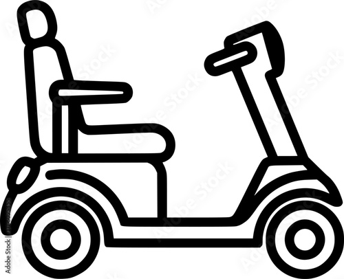 Mobility scooter outline icon vector
