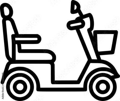 Mobility scooter outline icon vector
