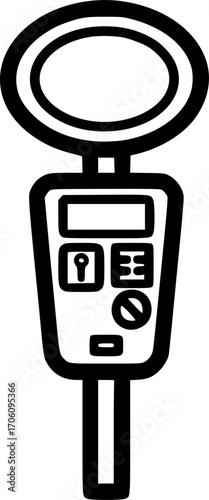 Parking meter sign outline icon vector
