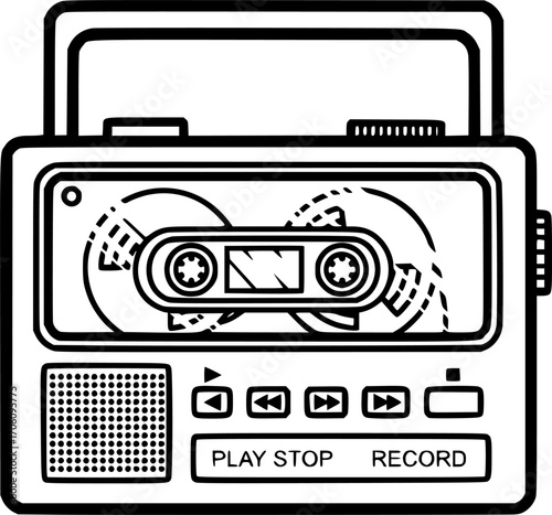 recorder outline icon vector
