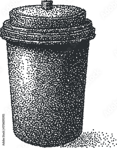 Illustration of a takeaway beverage cup with lid designed for hot drinks and snacks