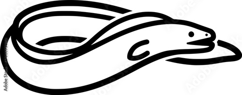 Minimalist eel vector outline icon
