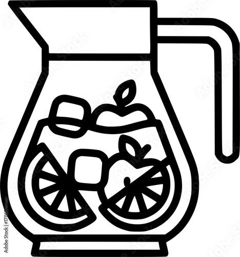 Minimalist sangria pitcher icon
