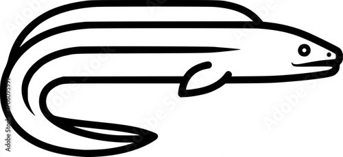 Minimalist eel vector outline icon
