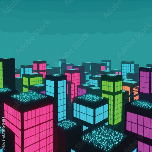 colorful city in the night