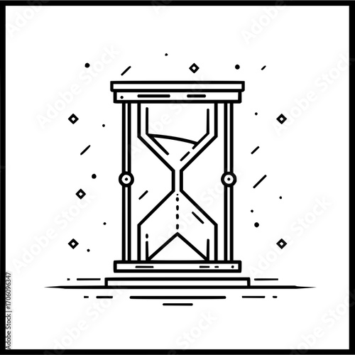 Hourglass sand timer vector illustration for time management and deadline concept graphic design element