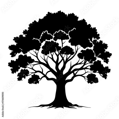 Un dessin vectoriel d'un arbre avec des branchages et des feuilles de saison, une conception de nature pour la décoration