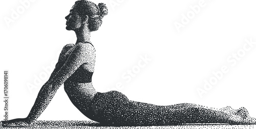A silhouette of a woman performing a yoga pose showcasing flexibility and strength.