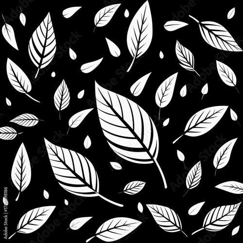 Seamless illustration of autumn's floral decoration with yellow and orange maple leaves on a branch, a beautiful design for fall foliage wallpaper