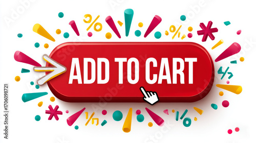 A vibrant Add to Cart button for online sales.