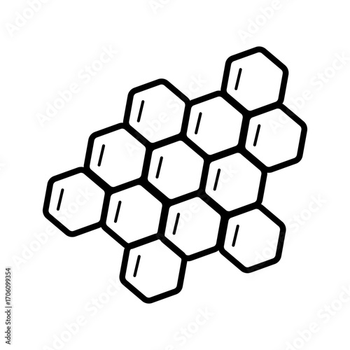 Honeycomb doodle icon. Sketch concept beekeeping. Hand drawn vector illustration on a white background.
