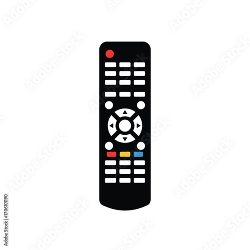 TV remote control silhouette illustration for electronics on a white background. EPS 10.