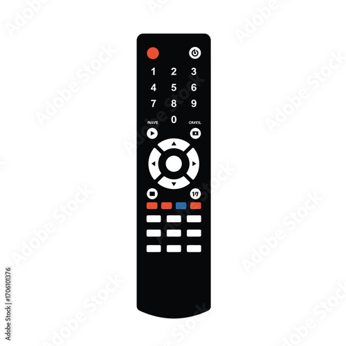 TV remote control silhouette illustration for electronics on a white background. EPS 10.
