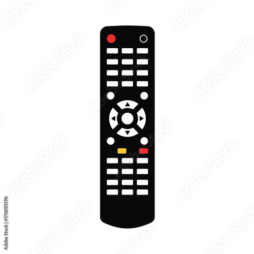 TV remote control silhouette illustration for electronics on a white background. EPS 10.