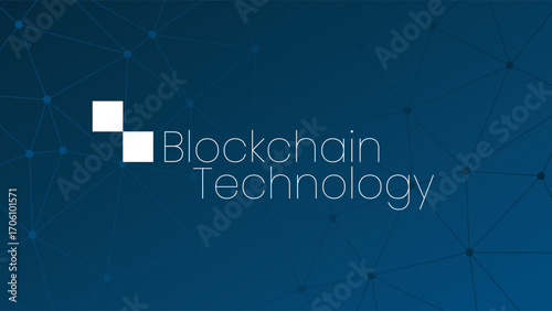Blockchain technology. Decentralization. Vector illustration for decentralized finance, business, cryptocurrency, digital global trade, payment. Blue gradient triangle background
