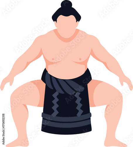 sumo wrestler cartoon vector illustration
