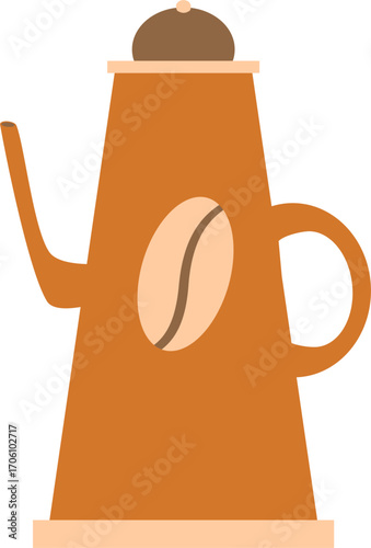 Orange Classic illustration of a teapot