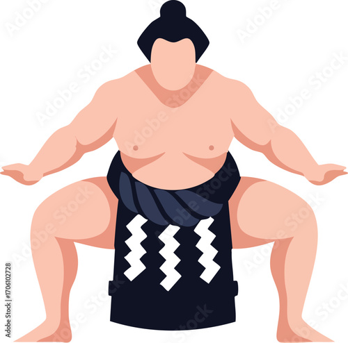 sumo wrestler cartoon vector illustration