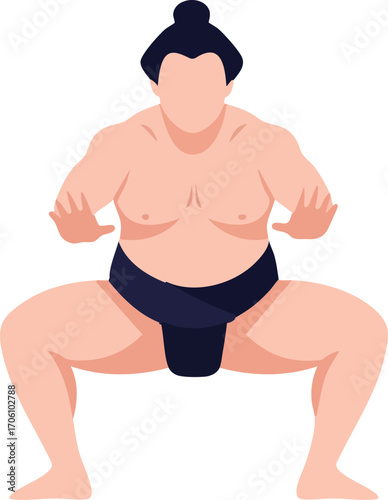 sumo wrestler cartoon vector illustration