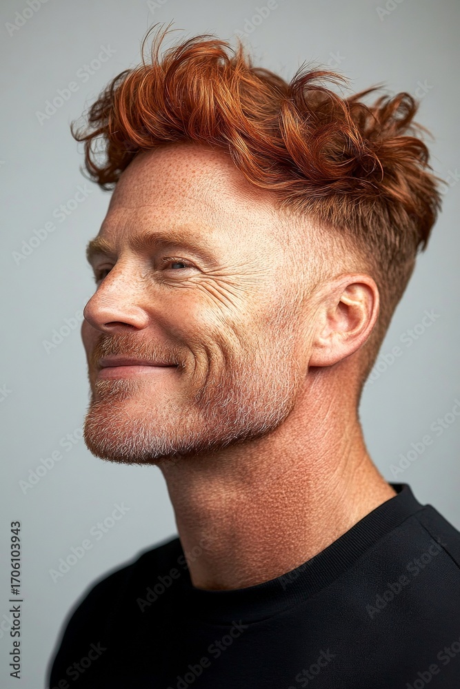 Obraz premium A cheerful and glowing gentleman with a relaxed demeanor. Trendy
