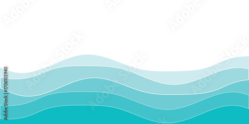 Abstract Blue Wavy Ocean Background