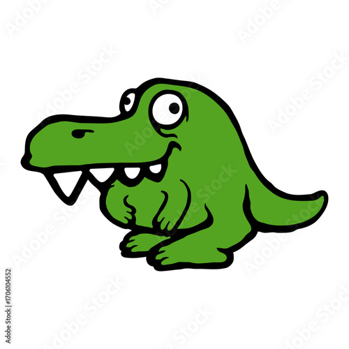 Weird Dino Funny Little Dinosaur long Mouth Cartoon